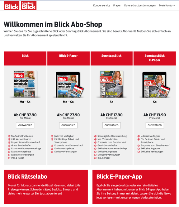 Ringier: Blick Online Kiosk built with Sprylab