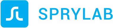Sprylab logo on blue