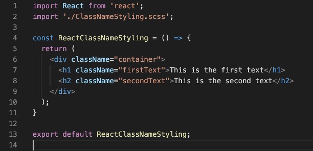 Styling in React mit className