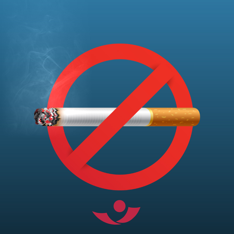 Verbotsschild mit Zigarette